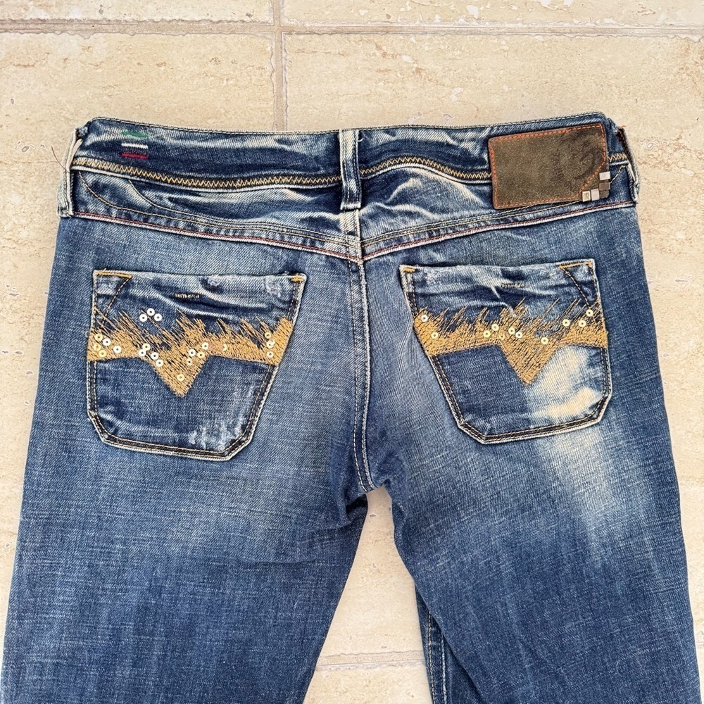 Diesel Lowky Jeans, Sequined Back Pockets, Size 26/32